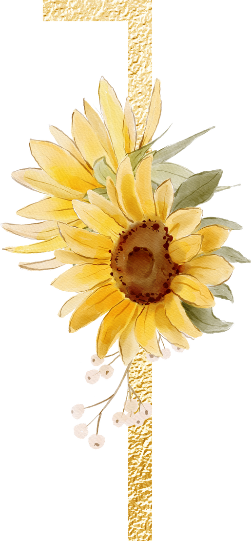 Gold Number One with Sunflowers